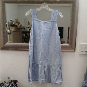 LOFT Light Blue Linen Sleeveless Dress